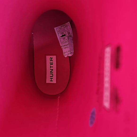 Hot Pink Hunter Tall Waterproof Rain Size 4 Big Girl Boots - Picture 5 of 9